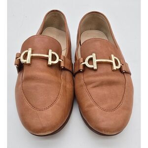 Cole Haan Womens Leather Loafers Gold Hardware Tan Size 7.5